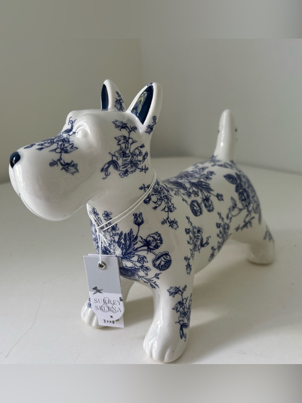 SURREY SELENA Country Chic French  Dog Figurine Ceramic Decor Piece NEW